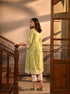 Afarin Anarkali Kurat with Organza Scallop Border White Pant